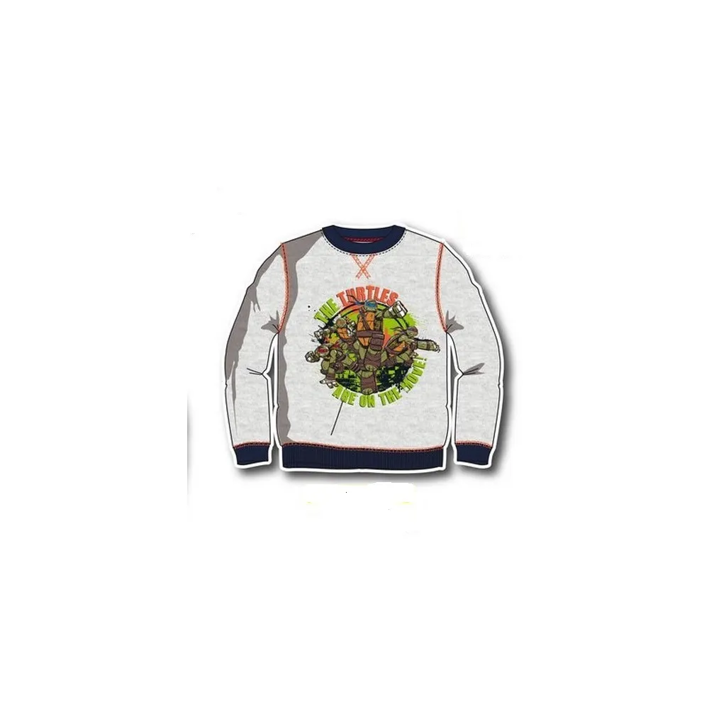 Chlapčenská bavlnená mikina NINJA KORYTNAČKY sivá (OE1302)