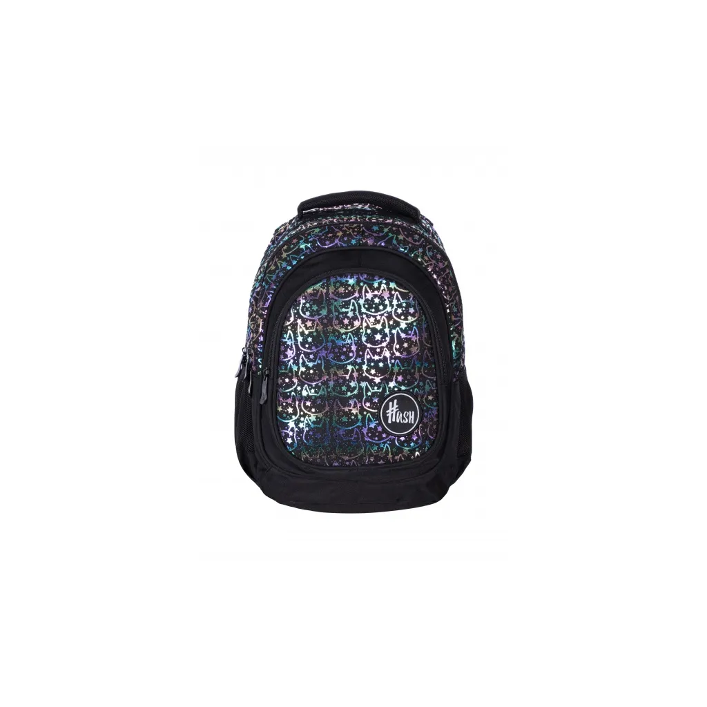 HASH Školní batoh pro první stupeň HOLO EFFECT NEON KITTY, AB330, 502022119