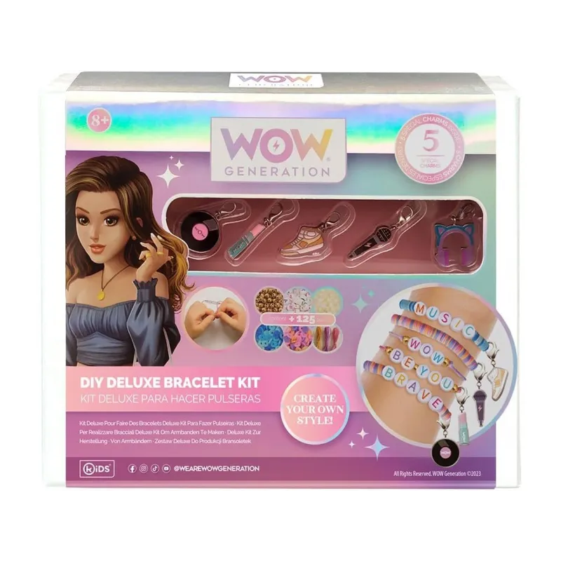 Sada na výrobu náramků + 5 kovových přívěsků WOW, WOW00005 Sada na výrobu náramků + 5 kovových přívěsků WOW, WOW00005