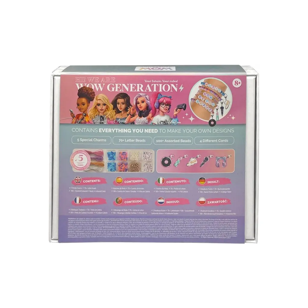 Sada na výrobu náramků + 5 kovových přívěsků WOW, WOW00005