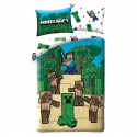 Obojstranné bavlnené obliečky MINECRAFT Creeper a Steve, 140/200+70/90, MNC-325BL