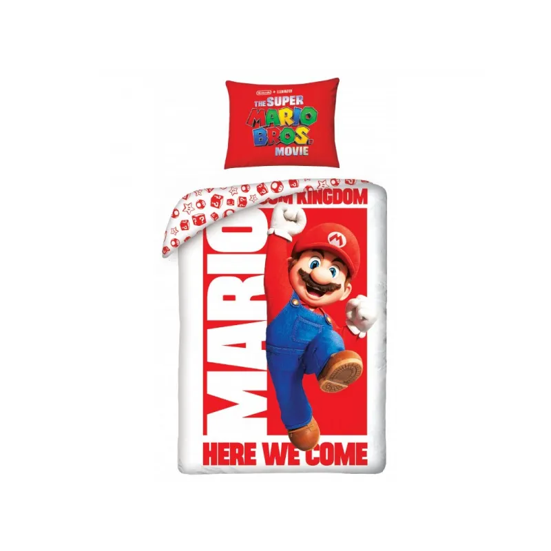 HALANTEX Oboustranné bavlněné povlečení SUPER MARIO, 140/200+70/90, SMM-001BL