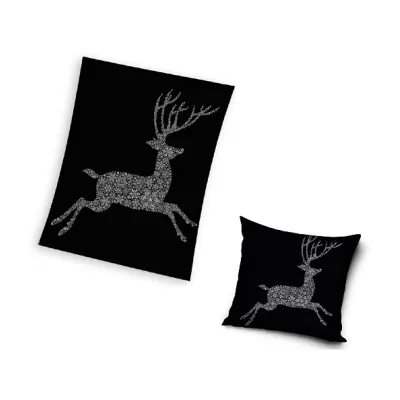 Supersoft vánoční deka 150/200cm + polštář Black, PNL235032-T Supersoft vánoční deka 150/200cm + polštář Black, PNL235032-T