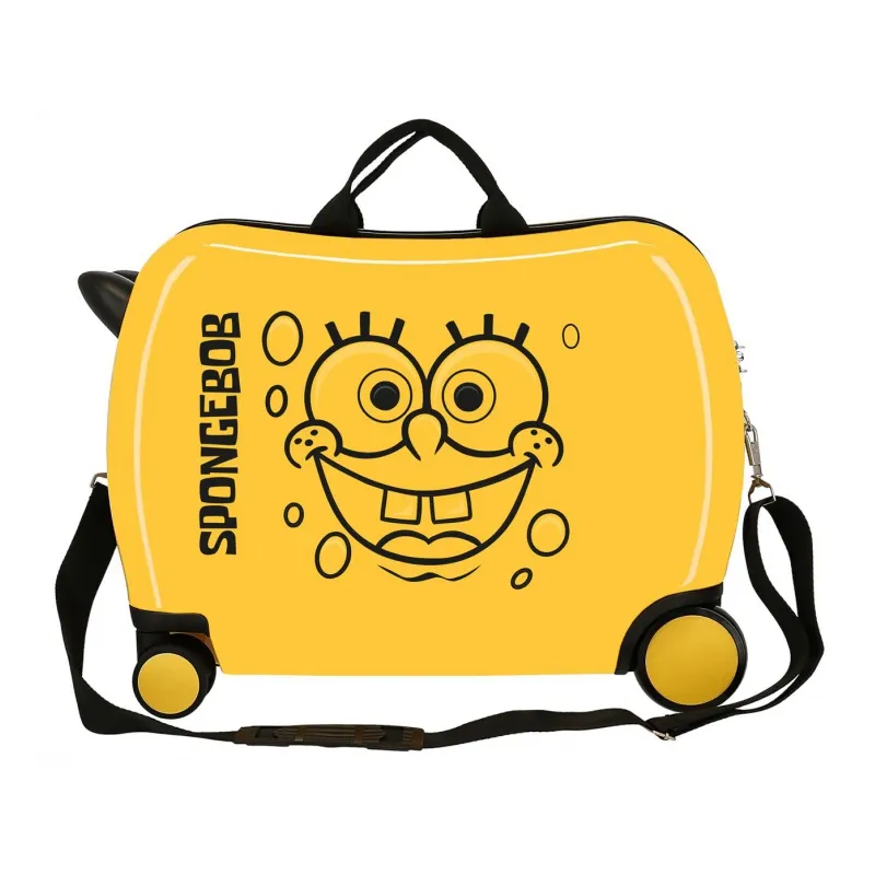 Detský cestovný kufor na kolieskach / odrážadlo SPONGEBOB Yellow, 34L, 2779821