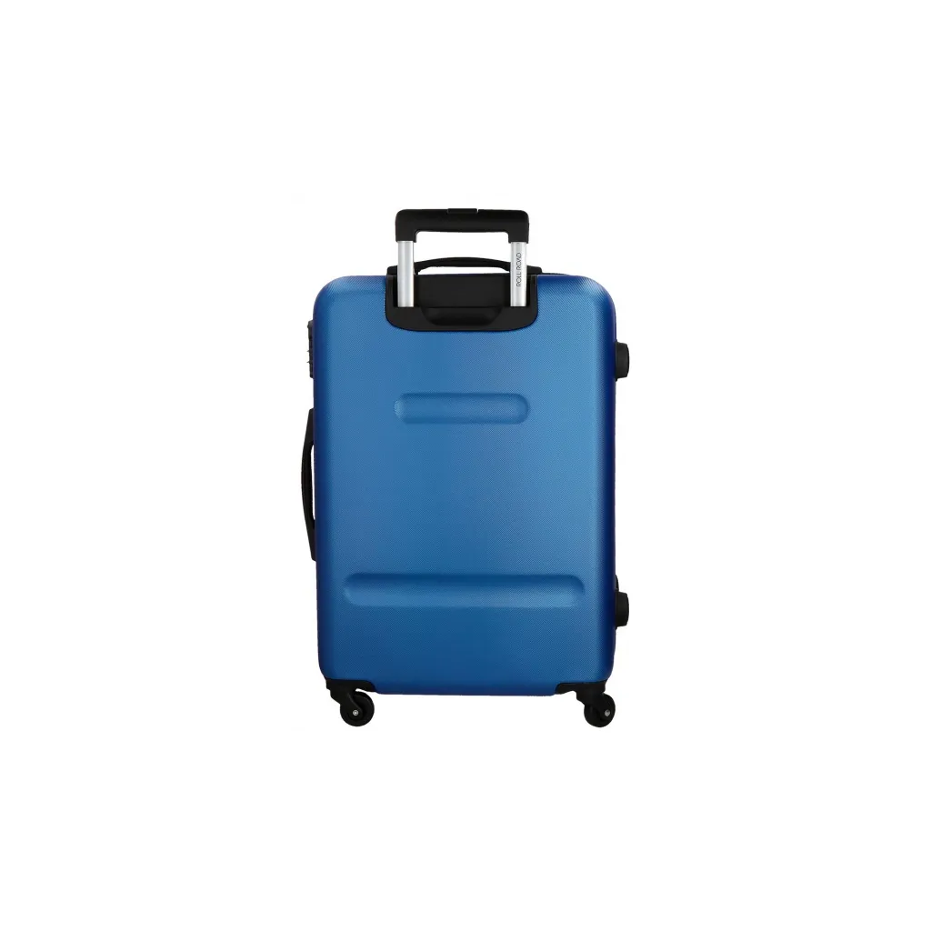 ROLL ROAD Flex Blue, ABS Cestovný kufor 65x46x23cm, 56L – stredný kufor s otočnými kolieskami a číselným zámkom