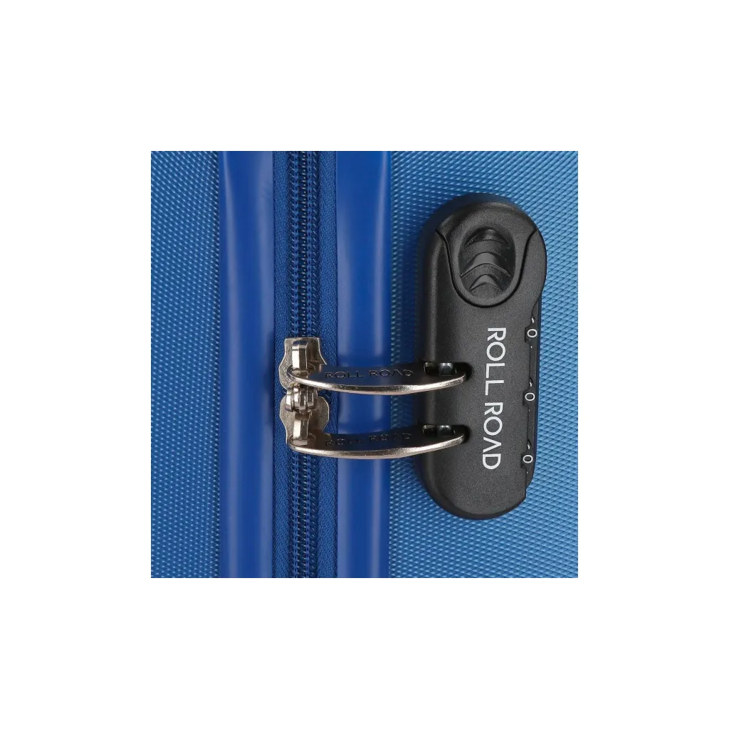 ROLL ROAD Flex Blue, ABS Cestovný kufor 65x46x23cm, 56L – stredný kufor s otočnými kolieskami a číselným zámkom