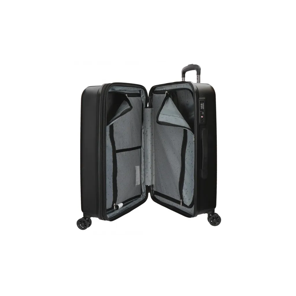 MOVOM Wood Black – Sada luxusných ABS cestovných kufrov 75/65/55 cm, TSA zámok