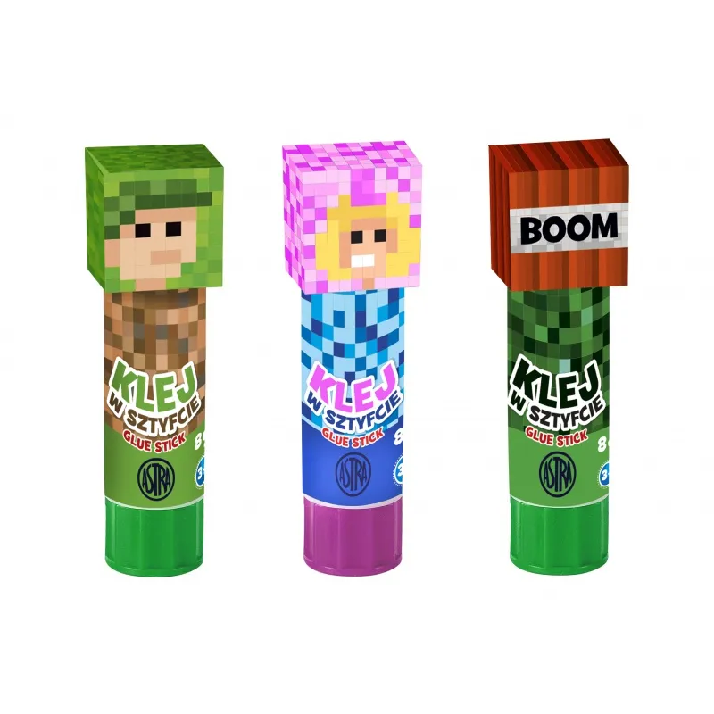 Tyčinkové lepidlo 3D MINECRAFT, 8g, stojan, mix motivů, 401023002 Tyčinkové lepidlo 3D MINECRAFT, 8g, stojan, mix motivů, 401023002