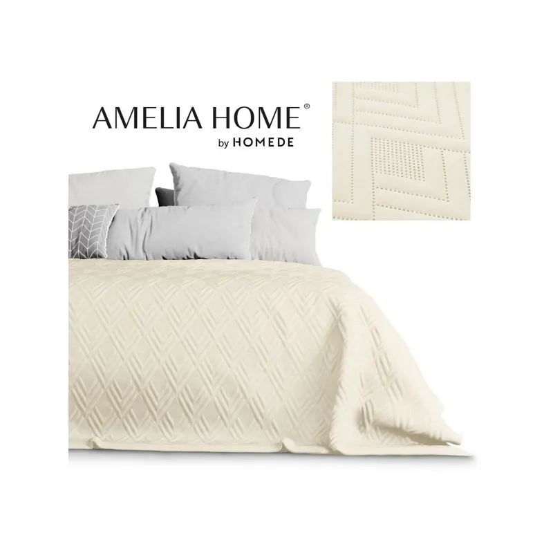 AmeliaHome, Obojstranný pléd /prehoz na posteľ Ophelia, 240x260 cm, béžová