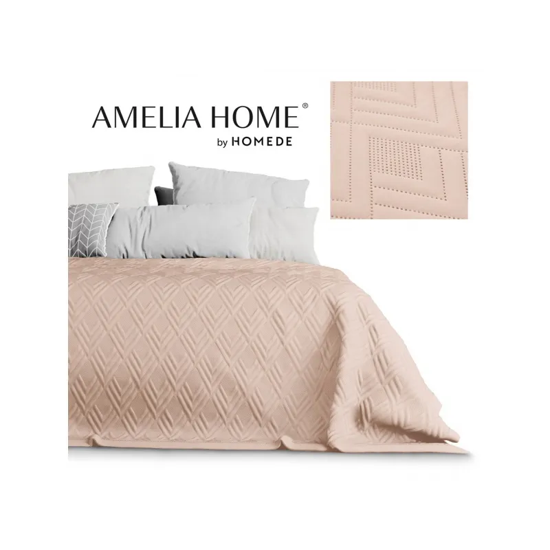 AmeliaHome, Obojstranný pléd /prehoz na posteľ Ophelia, 240x260 cm, púdrová ružová