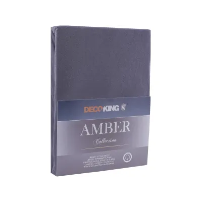 DecoKing, Prestieradlo / plachta Amber 180-200/200cm, grafitová DecoKing, Prestieradlo / plachta Amber 180-200/200cm, grafitová