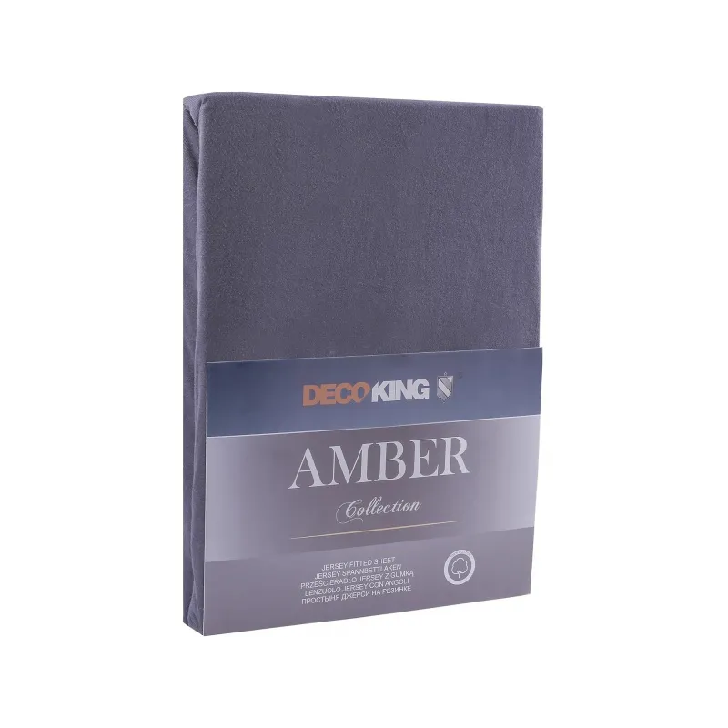 DecoKing, Prestieradlo / plachta Amber 180-200/200cm, grafitová DecoKing, Prestieradlo / plachta Amber 180-200/200cm, grafitová
