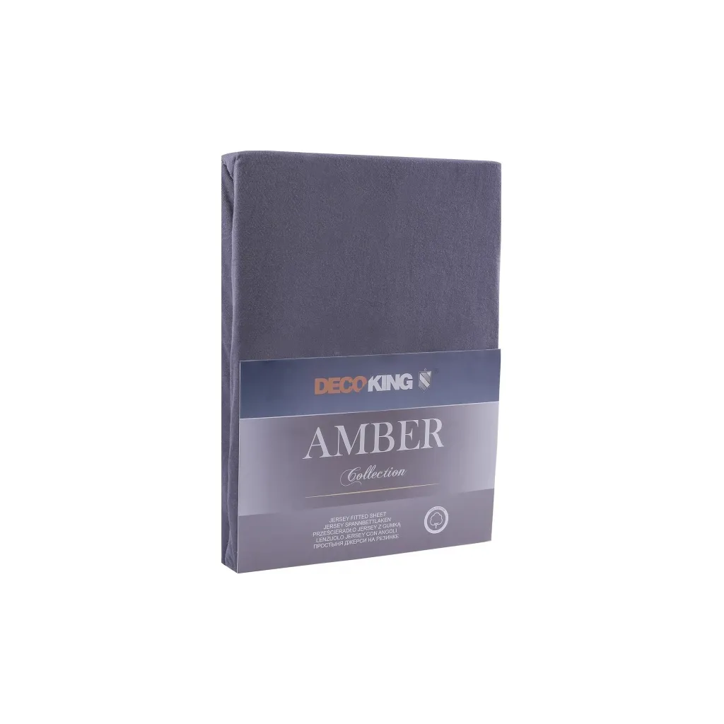 DecoKing, Prestieradlo / plachta Amber 180-200/200cm, grafitová