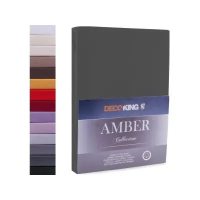 DecoKing, Prestieradlo / plachta Amber 180-200/200cm, grafitová DecoKing, Prestieradlo / plachta Amber 180-200/200cm, grafitová