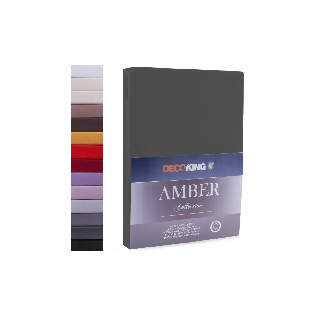 DecoKing, Prestieradlo / plachta Amber 180-200/200cm, grafitová