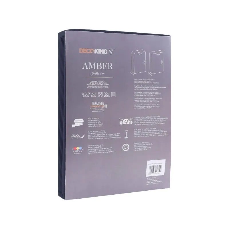 DecoKing, Prestieradlo / plachta Amber 180-200/200cm, tmavomodrá DecoKing, Prestieradlo / plachta Amber 180-200/200cm, tmavomodrá