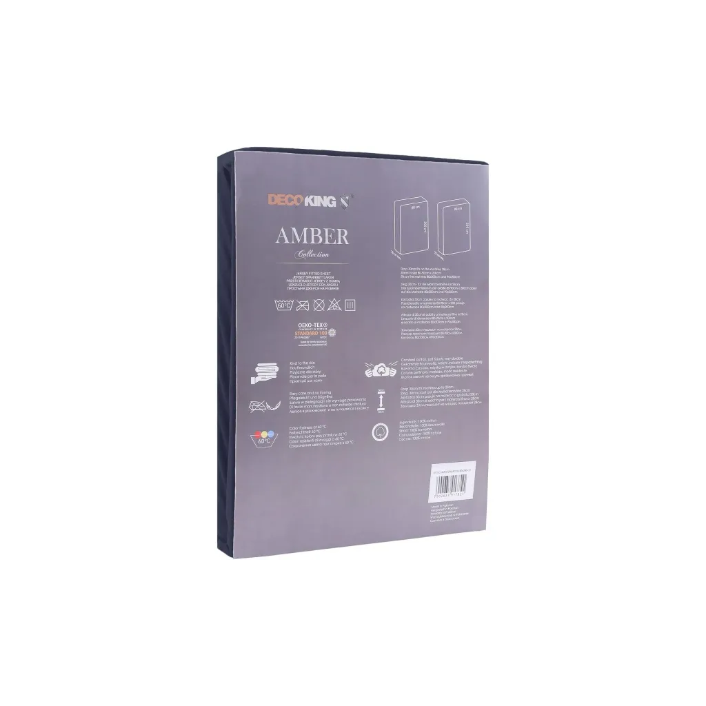 DecoKing, Prostěradlo / prostěradlo Amber 180-200/200cm, tmavě modrá