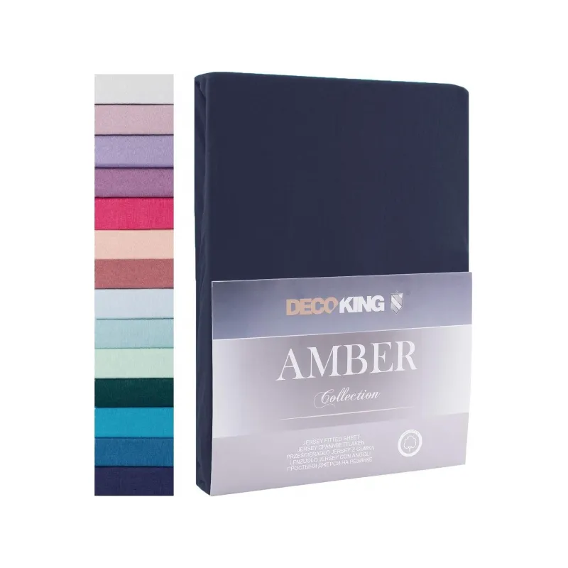 DecoKing, Prestieradlo / plachta Amber 180-200/200cm, tmavomodrá DecoKing, Prestieradlo / plachta Amber 180-200/200cm, tmavomodrá