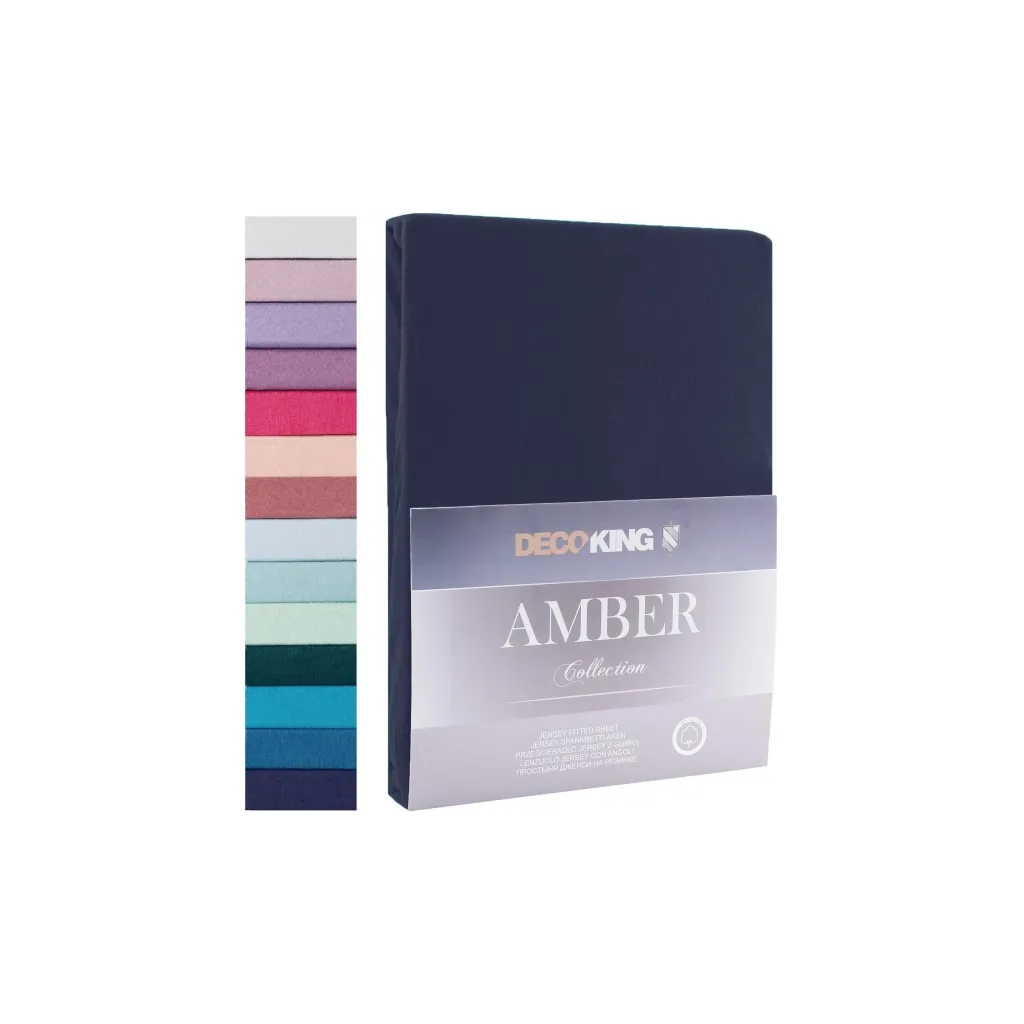 DecoKing, Prostěradlo / prostěradlo Amber 180-200/200cm, tmavě modrá
