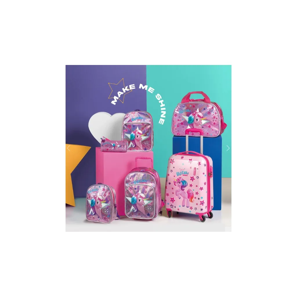 Detský batoh na kolieskach Perletti Unicorn – reflexný batoh pre dievčatá 36×26×15 cm