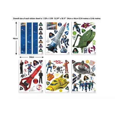 WALLTASTIC Velké samolepky na zeď THUNDERBIRDS 69ks WALLTASTIC Velké samolepky na zeď THUNDERBIRDS 69ks