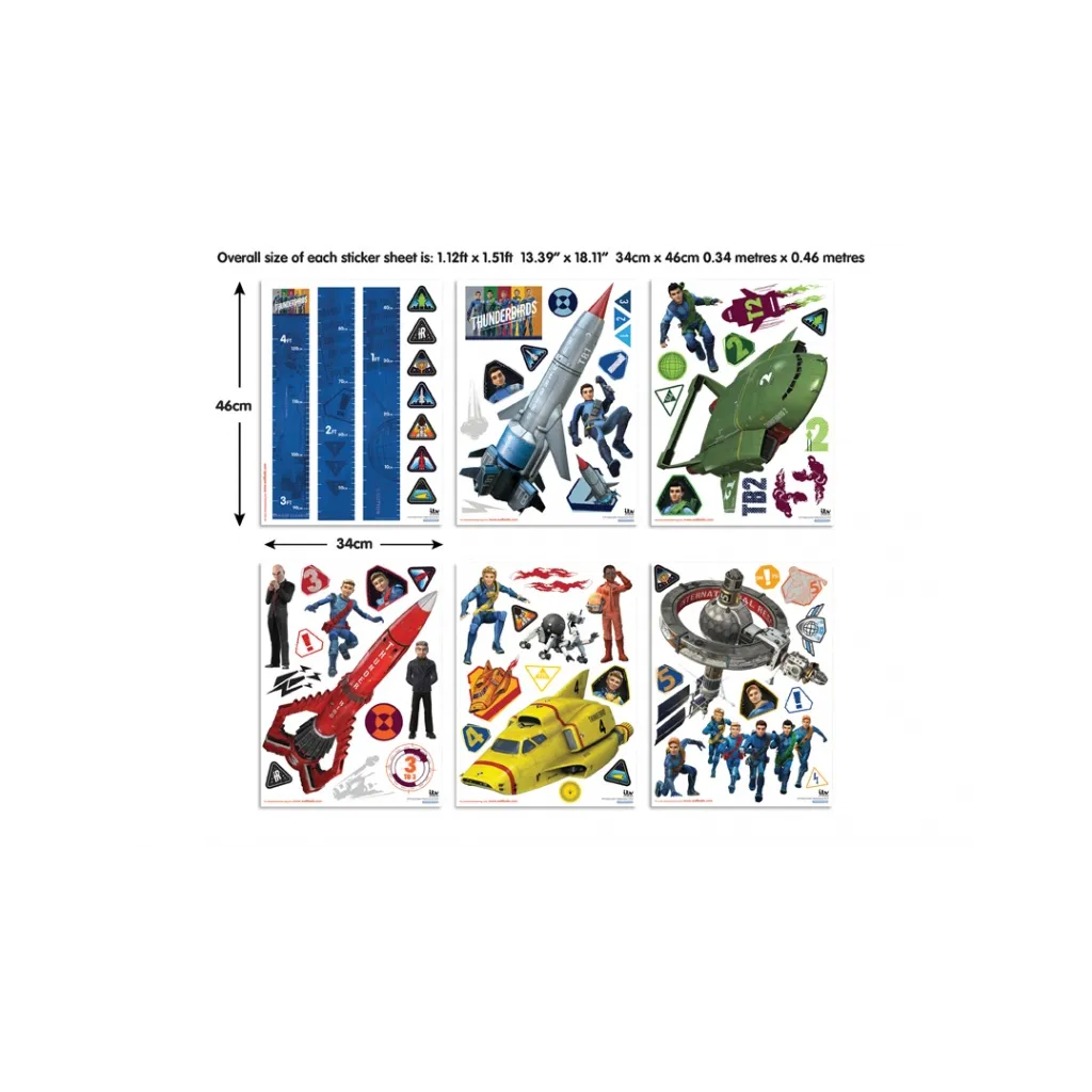 WALLTASTIC Veľké samolepky na stenu THUNDERBIRDS 69ks