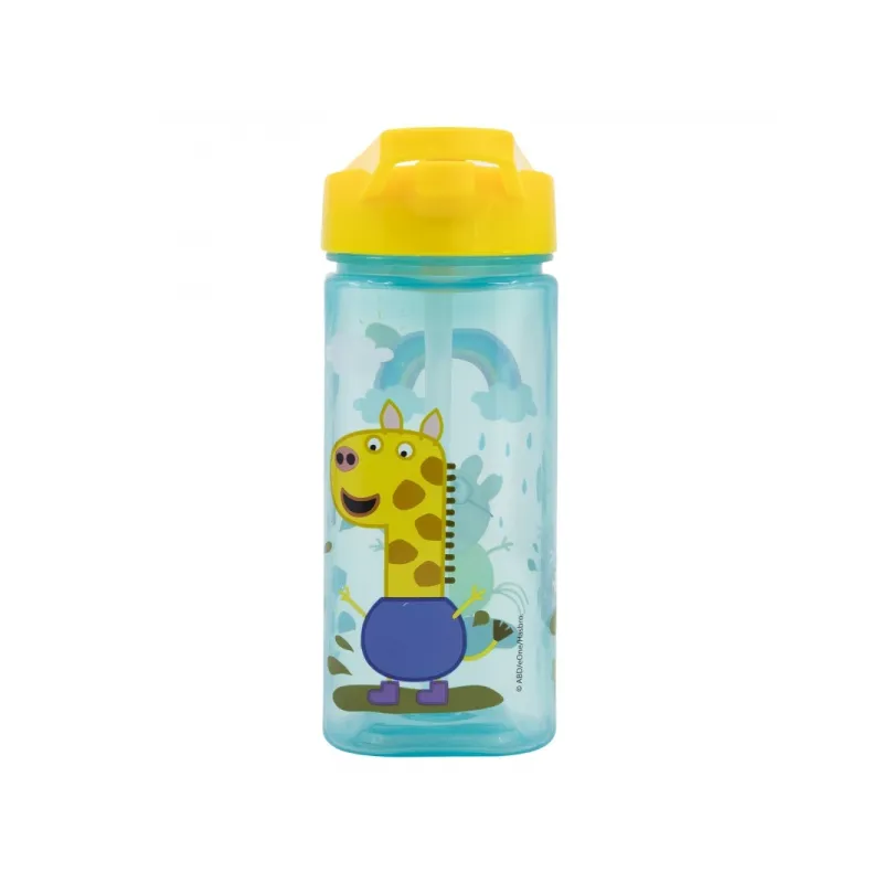 Plastová hranatá láhev s výsuvným brčkem Peppa Pig, Tritan 510ml, 41214 Plastová hranatá láhev s výsuvným brčkem Peppa Pig, Tritan 510ml, 41214