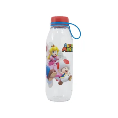 Plastová fľaša so silikónovým pútkom Super Mario, 650ml, 21486