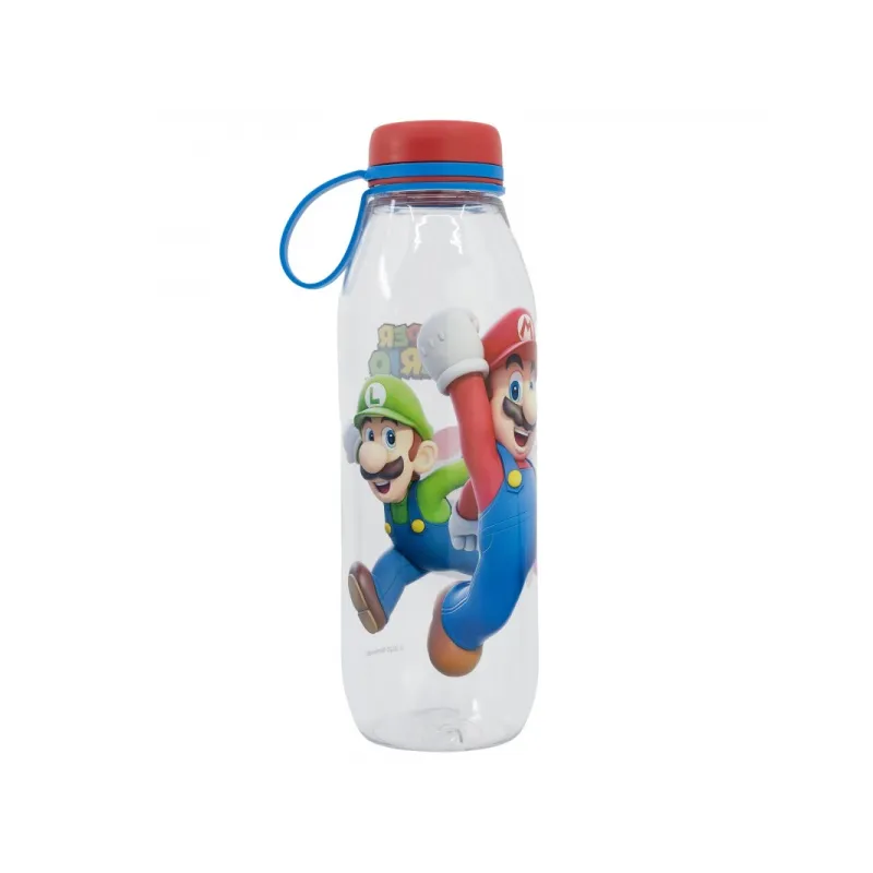 Plastová fľaša so silikónovým pútkom Super Mario, 650ml, 21486