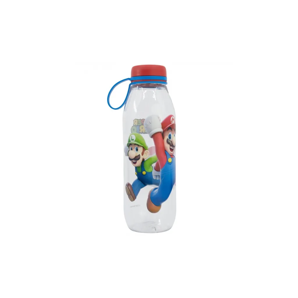 Plastová fľaša so silikónovým pútkom Super Mario, 650ml, 21486