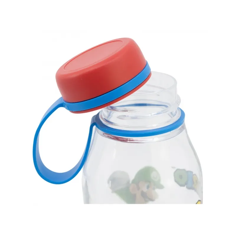 Plastová fľaša so silikónovým pútkom Super Mario, 650ml, 21486 Plastová fľaša so silikónovým pútkom Super Mario, 650ml, 21486
