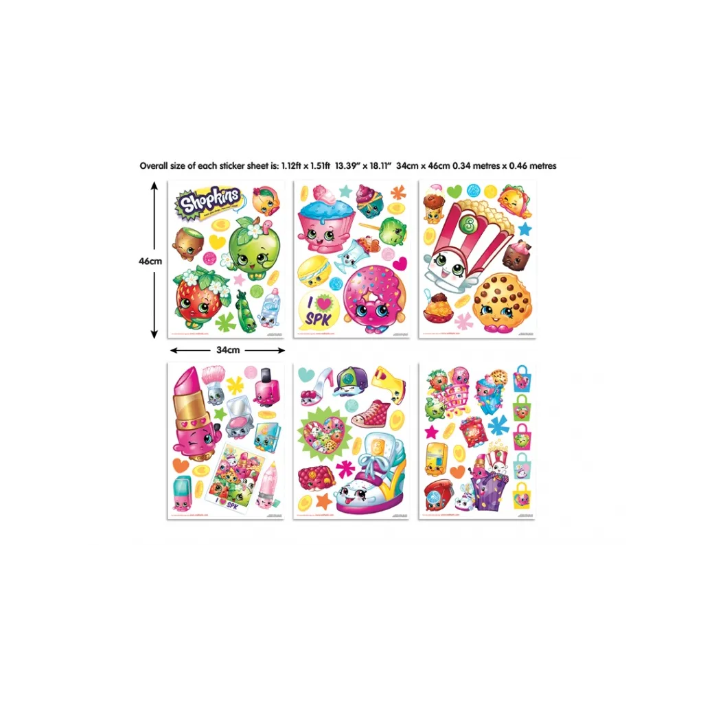 WALLTASTIC Velké samolepky na zeď SHOPKINS 86ks