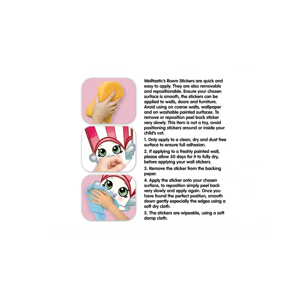 WALLTASTIC Veľké samolepky na stenu SHOPKINS 86ks