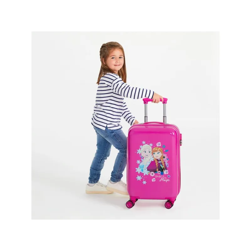 Luxusní dětský ABS cestovní kufr DISNEY FROZEN Sparkle Pink, 55x38x20cm, 34L, 2421431