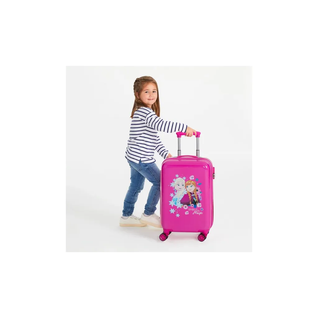 Luxusní dětský ABS cestovní kufr DISNEY FROZEN Sparkle Pink, 55x38x20cm, 34L, 2421431