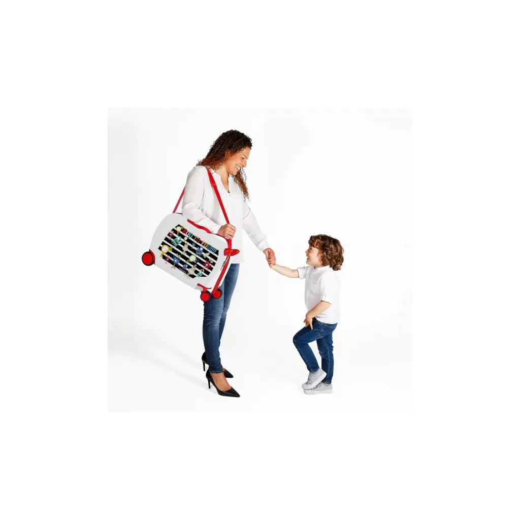 Detský cestovný kufor HAPPY TRAVEL Strašidielka, 34L – Kufor a odrážadlo v jednom