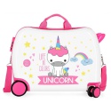 Detský cestovný kufor na kolieskach / odrážadlo UNICORN White, 34L, 4749864