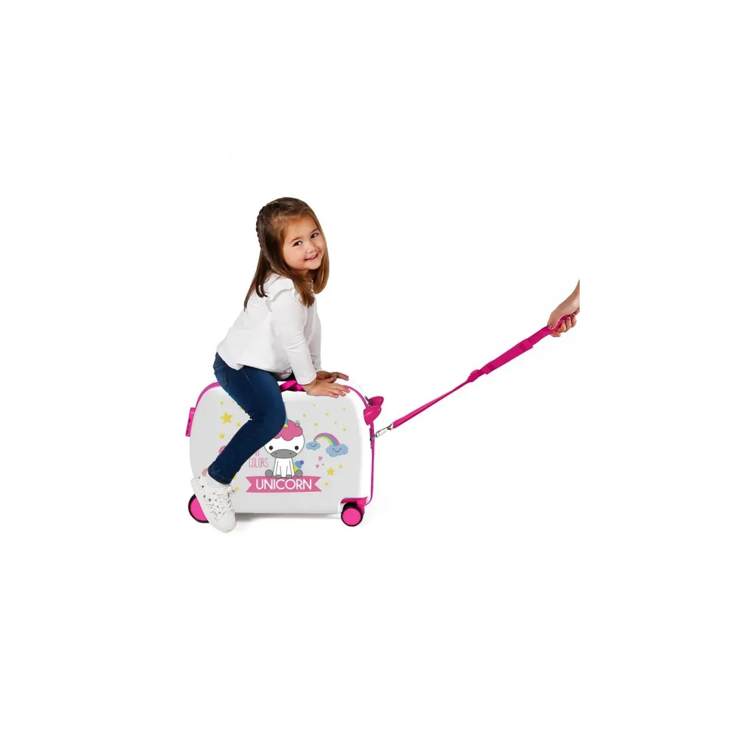 Dětský cestovní kufr na kolečkách / odrážedlo UNICORN White, 34L, 4749864