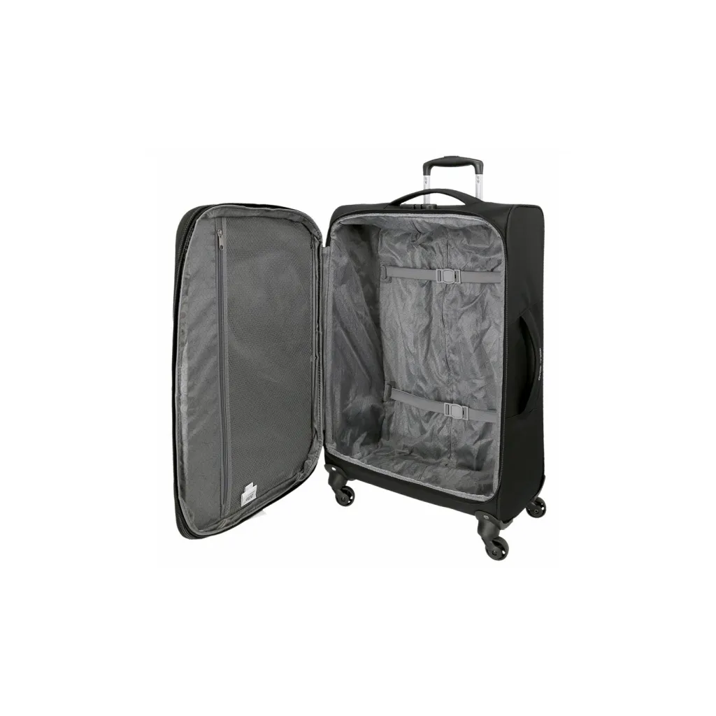 Textilní cestovní kufr ROLL ROAD ROYCE Black/Černý, 66x43x26cm, 64L, 5019221 (medium)