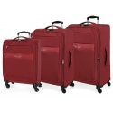 Sada textilných cestovných kufrov ROLL ROAD ROYCE Red / Červená, 55-66-76cm, 5019424