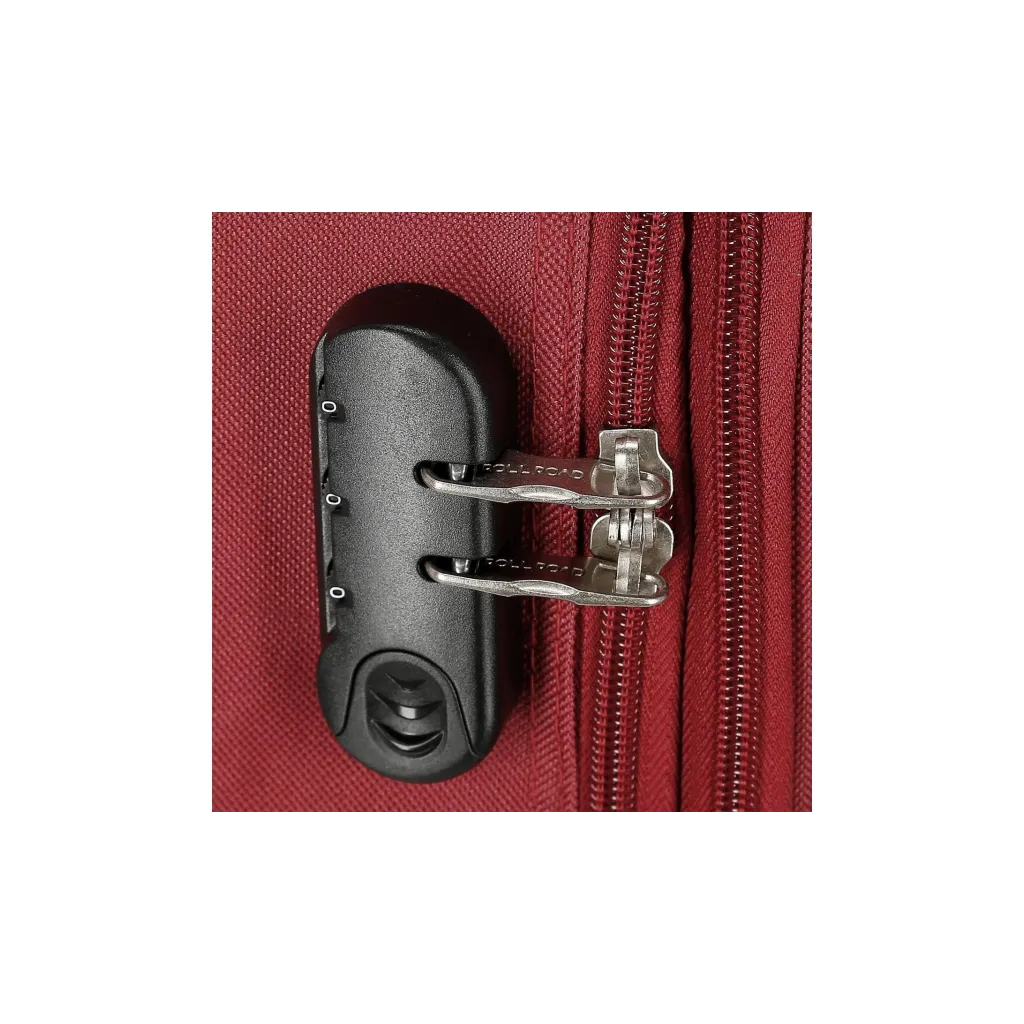 Sada textilných cestovných kufrov ROLL ROAD ROYCE Red / Červená, 55-66-76cm, 5019424