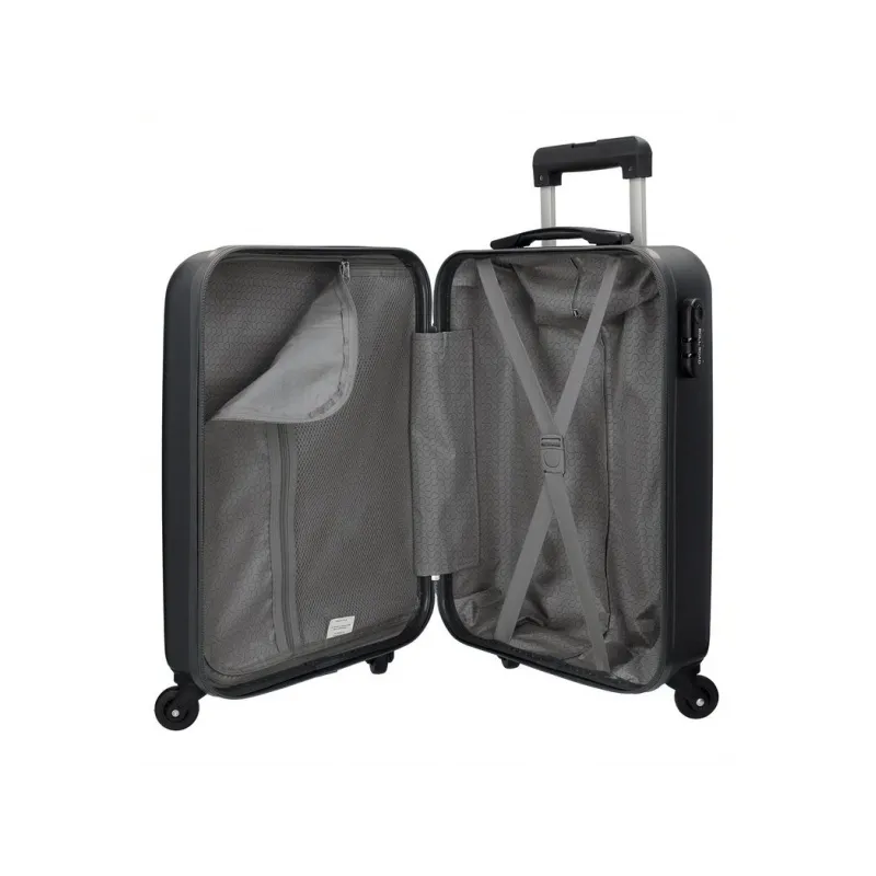 OLL ROAD Flex Black, ABS Cestovný kufor, 55x38x20cm, 35L – čierny kufor OLL ROAD Flex Black, ABS Cestovný kufor, 55x38x20cm, 35L – čierny kufor