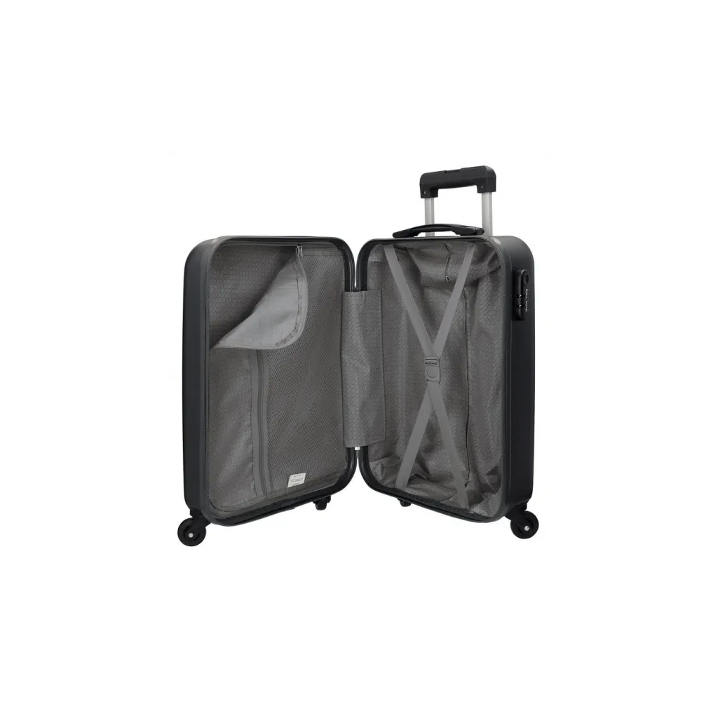 OLL ROAD Flex Black, ABS Cestovný kufor, 55x38x20cm, 35L – čierny kufor