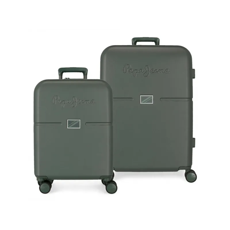 Sada luxusných ABS cestovných kufrov 70cm/55cm PEPE JEANS ACCENT Verde, 7699533