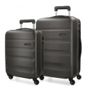 Sada ABS cestovních kufrů ROLL ROAD FLEX Black/Antracita, 55-65cm, 5849561