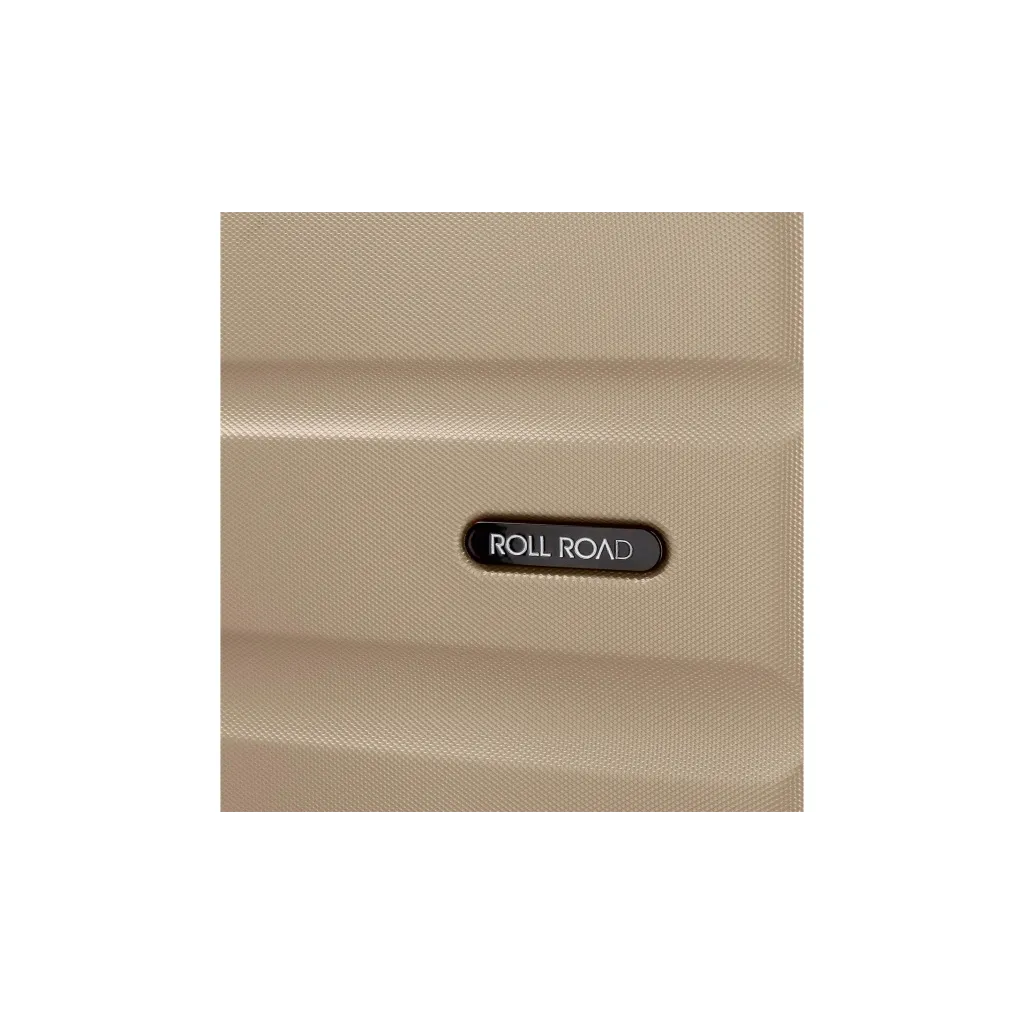 ROLL ROAD Flex Champagne, ABS Cestovný kufor 65x46x23cm, 56L – stredný kufor s otočnými kolieskami a číselným zámkom