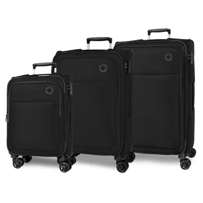 MOVEM Atlanta Black, Sada luxusních textilních cestovních kufrů, 77cm/66cm/55cm, 5318421 MOVEM Atlanta Black, Sada luxusních textilních cestovních kufrů, 77cm/66cm/55cm, 5318421