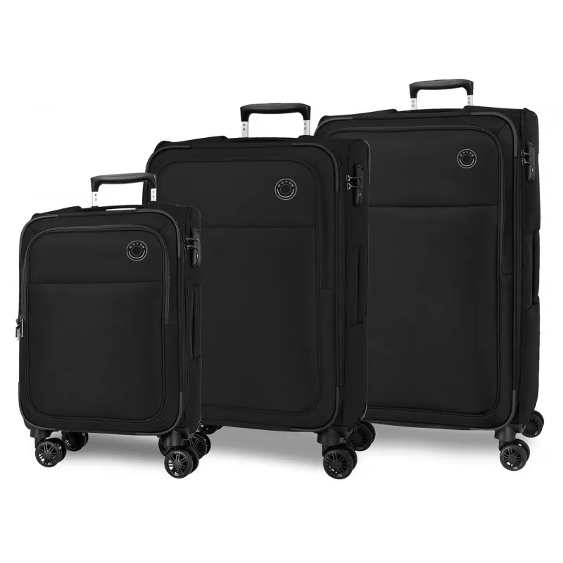 MOVOM Atlanta Black, Sada luxusných textilných cestovných kufrov, 77cm/66cm/55cm, 5318421 MOVOM Atlanta Black, Sada luxusných textilných cestovných kufrov, 77cm/66cm/55cm, 5318421