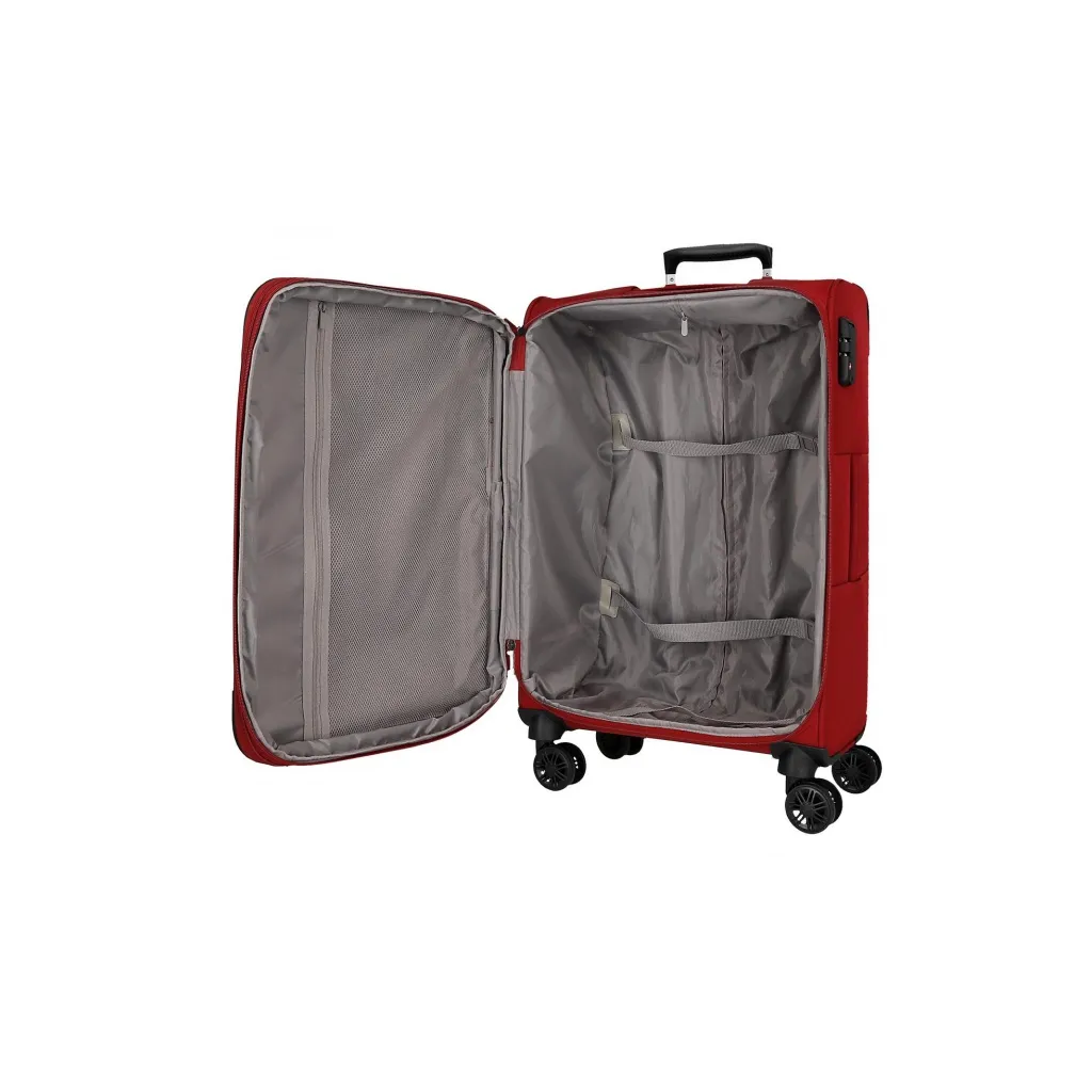 MOVOM Atlanta Red – Luxusná sada textilných kufrov 55/66/77 cm | Ľahké, odolné, so 4 kolieskami