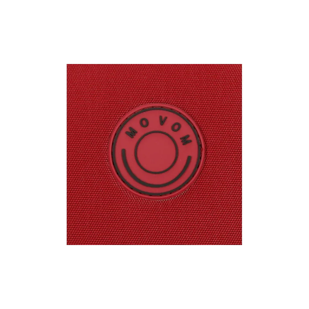 MOVOM Atlanta Red – Luxusná sada textilných kufrov 55/66/77 cm | Ľahké, odolné, so 4 kolieskami